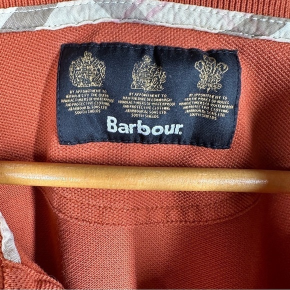 Barbour Mens Classic Cotton Polo in Burnt Orange XL - Picture 3 of 10